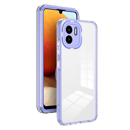 For Xiaomi Redmi A1 3 in 1 Clear TPU Color PC Frame Phone Case(Purple) - Xiaomi Cases by buy2fix | Online Shopping UK | buy2fix