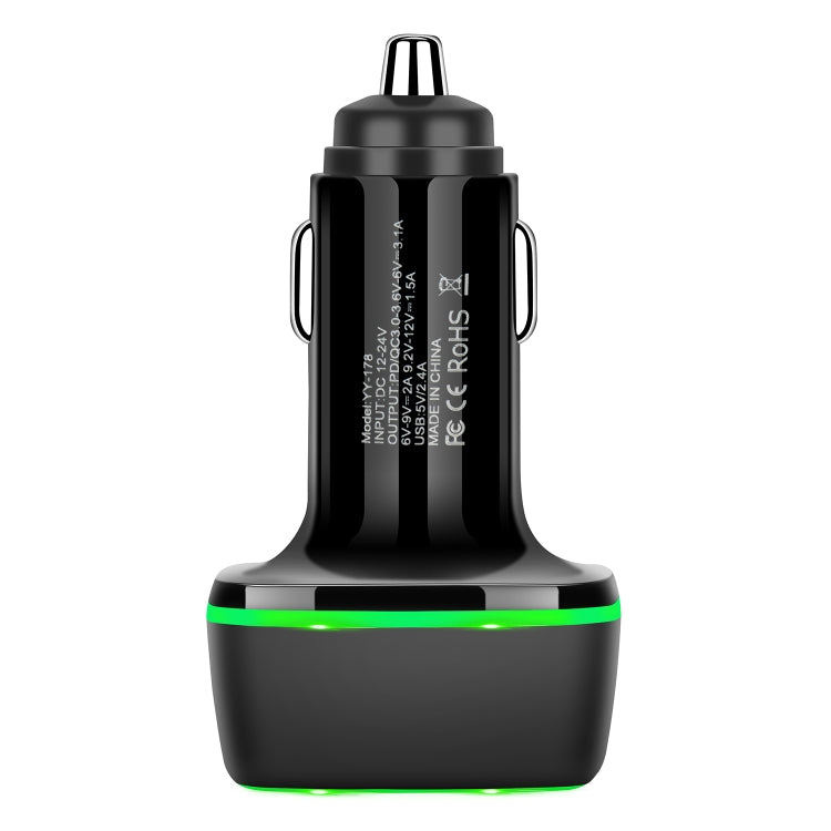 ACC-178 30W Dual USB+USB-C/Type-C Fast Charge Car Charger(Black) - In Car by buy2fix | Online Shopping UK | buy2fix