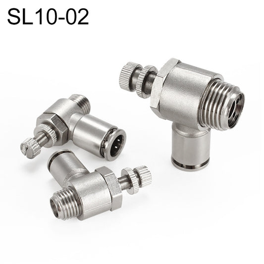 SL10-02 LAIZE Nickel Plated Copper Male Thread Throttle Valve Pneumatic Connector - Interface Series by LAIZE | Online Shopping UK | buy2fix