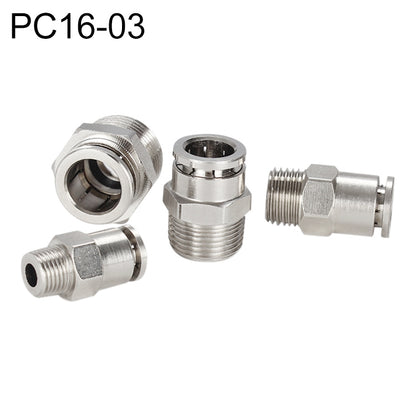 PC16-03 LAIZE Nickel Plated Copper Male Thread Straight Pneumatic Quick Connector -  by LAIZE | Online Shopping UK | buy2fix