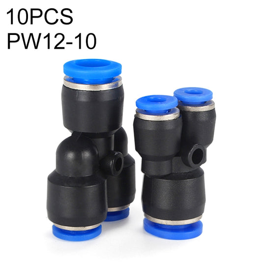 PW12-10 LAIZE 10pcs Plastic Y-type Tee Reducing Pneumatic Quick Fitting Connector -  by LAIZE | Online Shopping UK | buy2fix