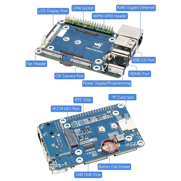 Waveshare Mini Base Board Designed for Raspberry Pi Compute Module 4 - Consumer Electronics by WAVESHARE | Online Shopping UK | buy2fix