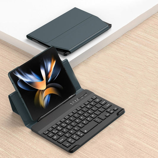 For Samsung Galaxy Z Fold3 5G / Fold4 5G / Mate X2 / Mate XS 2 GKK Magnetic Folding Bluetooth Keyboard Leather Case(Dark Green) - Samsung Keyboard by GKK | Online Shopping UK | buy2fix