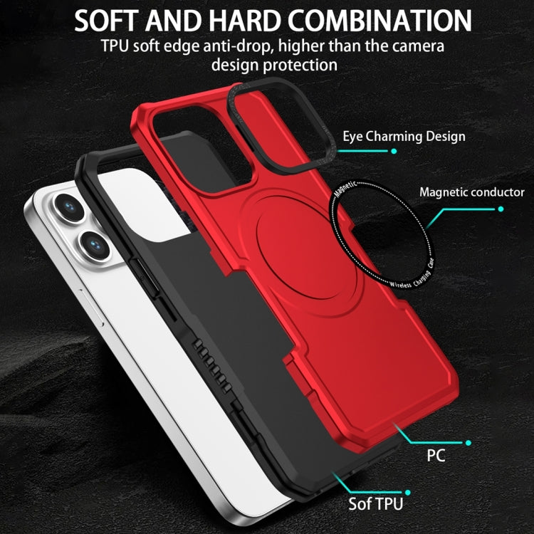 For Samsung Galaxy S22 Ultra 5G MagSafe Shockproof Armor Phone Case(Red) - Galaxy S22 Ultra 5G Cases by buy2fix | Online Shopping UK | buy2fix