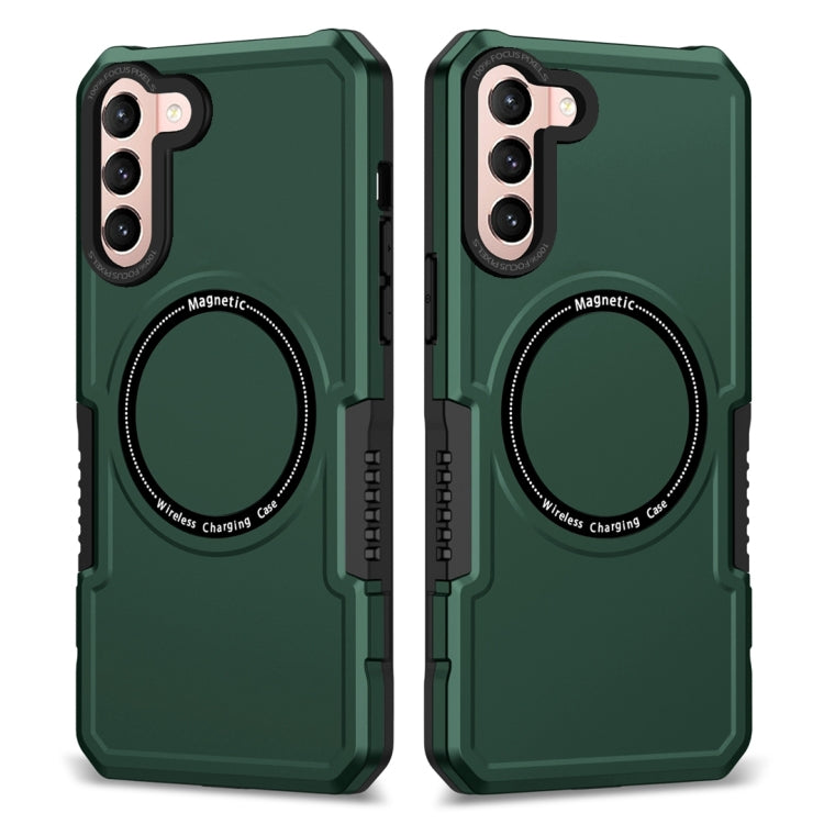 For Samsung Galaxy S22+ 5G MagSafe Shockproof Armor Phone Case(Dark Green) - Galaxy S22+ 5G Cases by buy2fix | Online Shopping UK | buy2fix