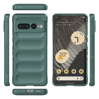 For Google Pixel 7 Pro Magic Shield TPU + Flannel Phone Case(Dark Grey) - Google Cases by buy2fix | Online Shopping UK | buy2fix
