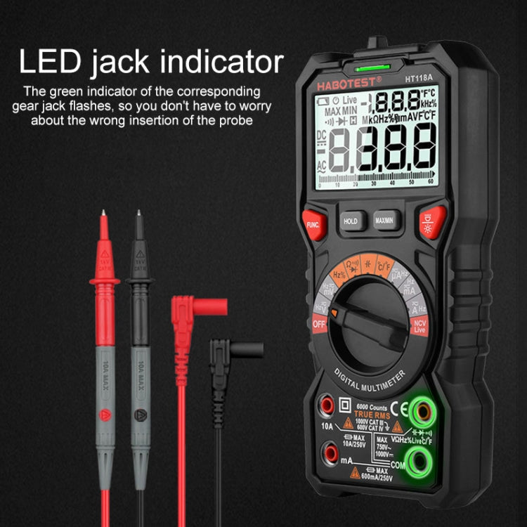 HABOTEST HT118A Handheld Double Backlight High-precision Automatic Digital Multimeter - Digital Multimeter by HABOTEST | Online Shopping UK | buy2fix