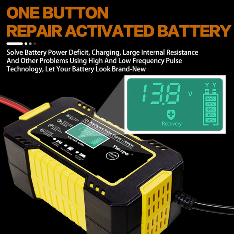 Motorcycle / Car Battery Smart Charger with LCD Creen, Plug Type:AU Plug(Yellow) - In Car by buy2fix | Online Shopping UK | buy2fix