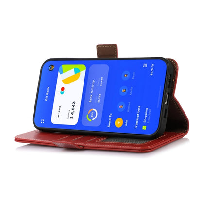 For Motorola Moto E13 4G 2023 Crazy Horse Top Layer Cowhide RFID Leather Phone Case(Red) - Motorola Cases by buy2fix | Online Shopping UK | buy2fix