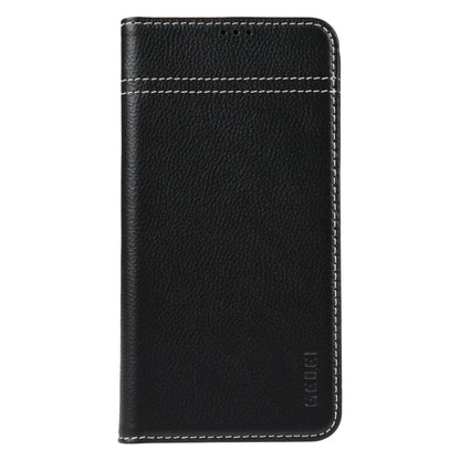 For iPhone 14 Pro Max GEBEI Top-grain Horizontal Flip Leather Phone Case(Black) - iPhone 14 Pro Max Cases by GEBEI | Online Shopping UK | buy2fix