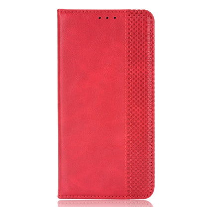 For Google Pixel 7a Magnetic Buckle Retro Texture Leather Phone Case(Red) - Google Cases by buy2fix | Online Shopping UK | buy2fix