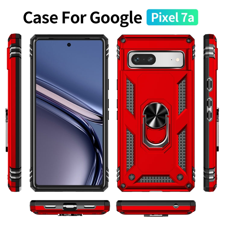 For Google Pixel 7a Shockproof TPU + PC Phone Case with Holder(Red) - Google Cases by buy2fix | Online Shopping UK | buy2fix