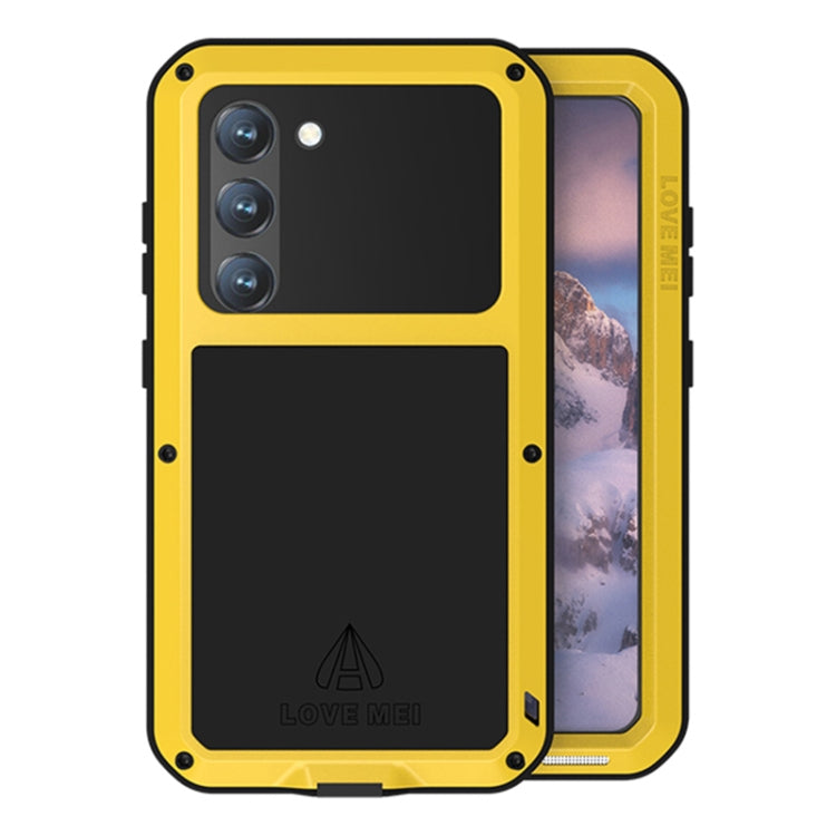 For Samsung Galaxy S23 5G LOVE MEI Metal Shockproof Life Waterproof Dustproof Phone Case(Yellow) - Galaxy S23 5G Cases by LOVE MEI | Online Shopping UK | buy2fix