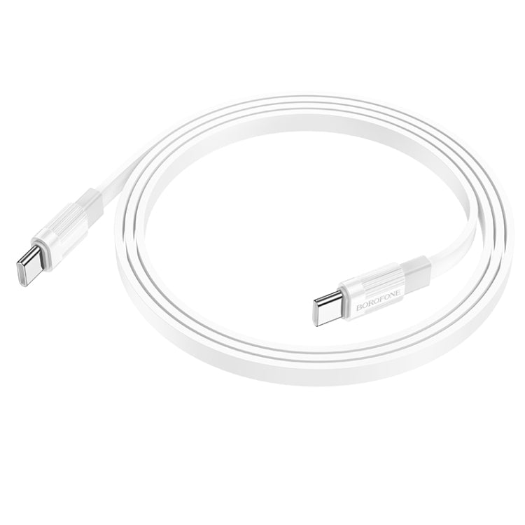 Borofone BX89 Type-C to Type-C Union 60W Charging Data Cable, Length:1m(White Orange) -  by Borofone | Online Shopping UK | buy2fix