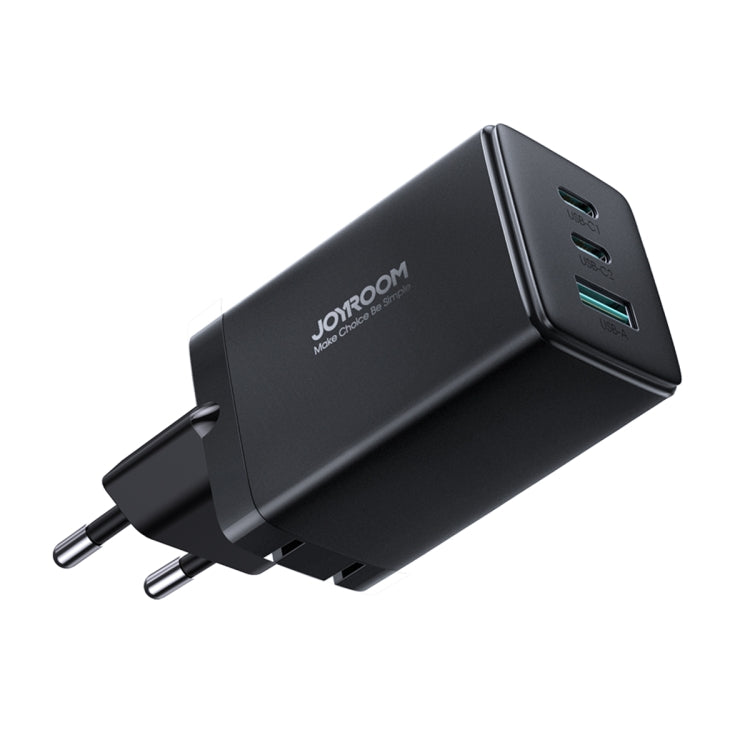 JOYROOM TCG01 GaN Ultra 65W 2 Type-C + 1 USB Fast Charger with 1.2m Type-C Cable, Plug:EU Plug(Black) -  by JOYROOM | Online Shopping UK | buy2fix