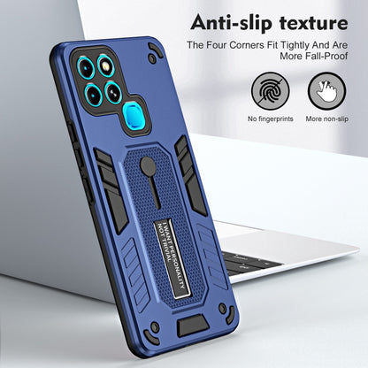 For Infinix Smart 6 Variety Brave Armor Finger Loop Holder Phone Case(Blue) - Infinix Cases by buy2fix | Online Shopping UK | buy2fix
