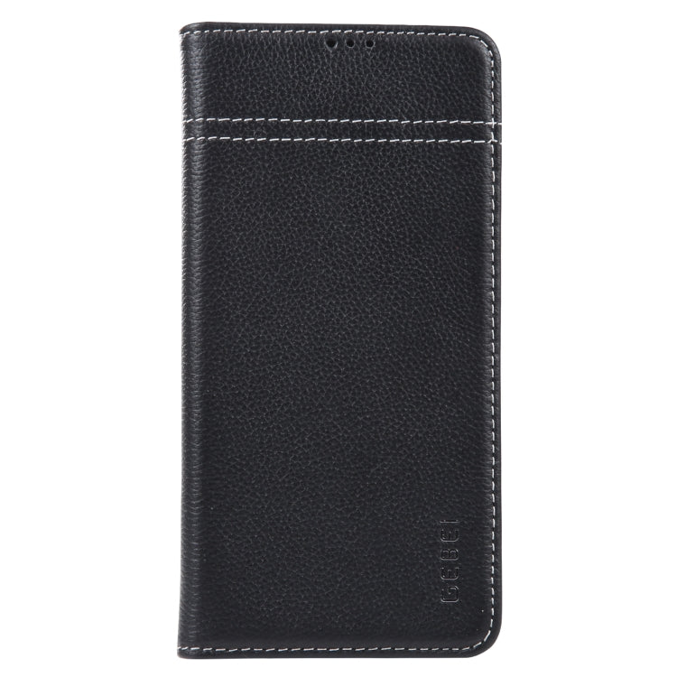 For Samsung Galaxy S23+ 5G GEBEI Top-grain Horizontal Flip Leather Phone Case(Black) - Galaxy S23+ 5G Cases by GEBEI | Online Shopping UK | buy2fix