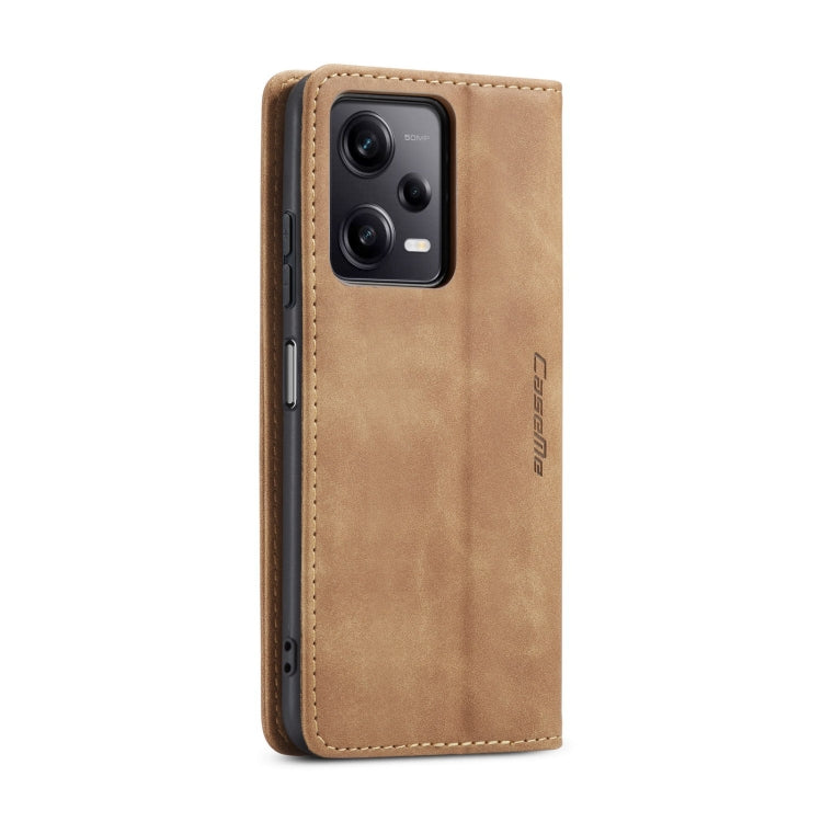 For Xiaomi Redmi Note 12 Pro 5G / Poco X5 Pro CaseMe 013 Multifunctional Horizontal Flip Leather Phone Case(Brown) - Note 12 Pro Cases by CaseMe | Online Shopping UK | buy2fix