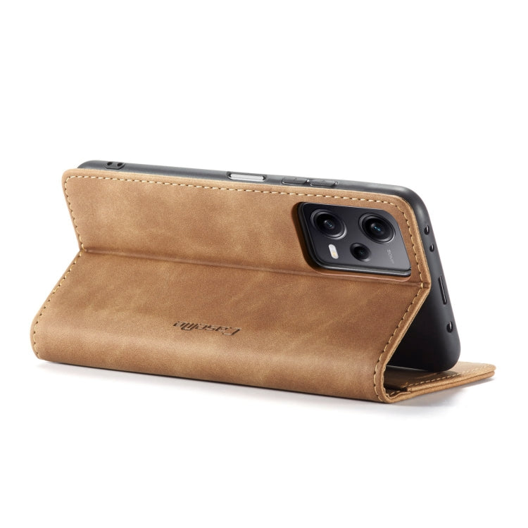 For Xiaomi Redmi Note 12 Pro 5G / Poco X5 Pro CaseMe 013 Multifunctional Horizontal Flip Leather Phone Case(Brown) - Note 12 Pro Cases by CaseMe | Online Shopping UK | buy2fix