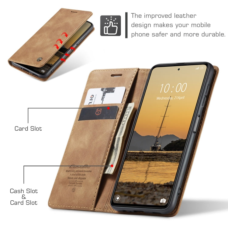 For Xiaomi Redmi Note 12 Pro 5G / Poco X5 Pro CaseMe 013 Multifunctional Horizontal Flip Leather Phone Case(Brown) - Note 12 Pro Cases by CaseMe | Online Shopping UK | buy2fix