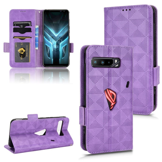 For Asus ROG Phone 3 Strix / 3 ZS661KL Symmetrical Triangle Leather Phone Case(Purple) - ASUS Cases by buy2fix | Online Shopping UK | buy2fix