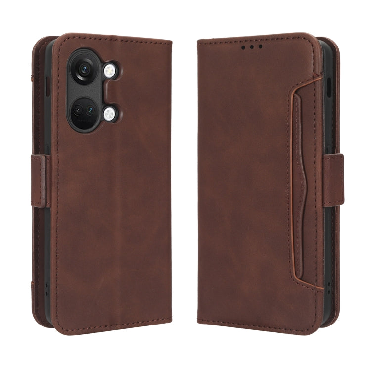 For OnePlus Ace 2V Skin Feel Calf Texture Card Slots Leather Phone Case(Brown) - OnePlus Cases by buy2fix | Online Shopping UK | buy2fix