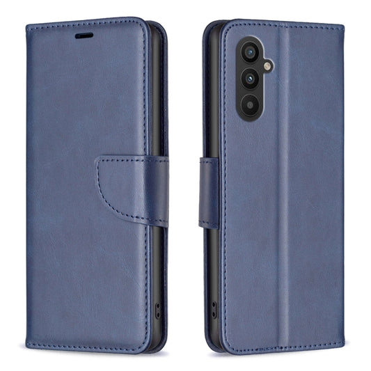 For Samsung Galaxy A24 4G Lambskin Texture Leather Phone Case(Blue) - Galaxy Phone Cases by buy2fix | Online Shopping UK | buy2fix