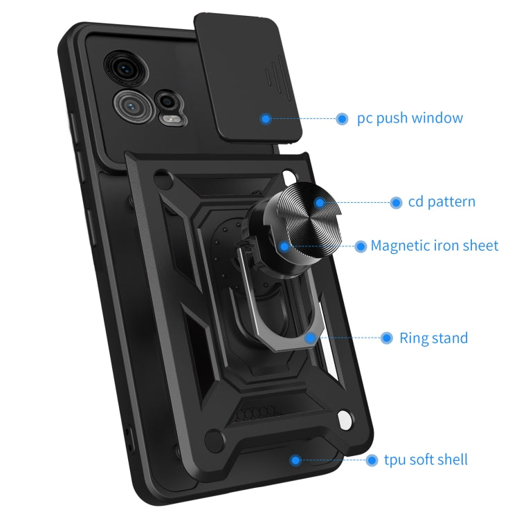 For Motorola Moto G72 Sliding Camera Cover Design TPU+PC Phone Case(Green) - Motorola Cases by buy2fix | Online Shopping UK | buy2fix