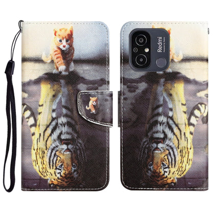 For Xiaomi Redmi 12C Colored Drawing Leather Phone Case(Tiger) - Xiaomi Cases by buy2fix | Online Shopping UK | buy2fix