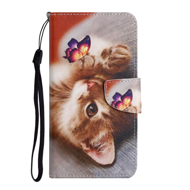 For Xiaomi Redmi Note 12 4G Global Colored Drawing Pattern Flip Leather Phone Case(Butterfly Cat) - Note 12 Cases by buy2fix | Online Shopping UK | buy2fix