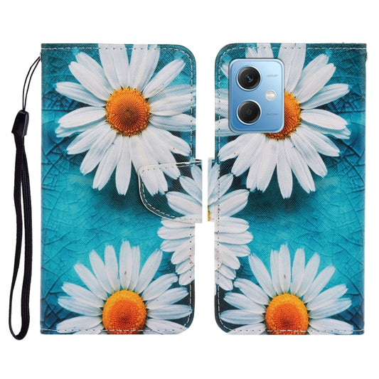 For Xiaomi Redmi Note 12 5G Global/Poco X5 Colored Drawing Pattern Flip Leather Phone Case(Daisy) - Note 12 Cases by buy2fix | Online Shopping UK | buy2fix