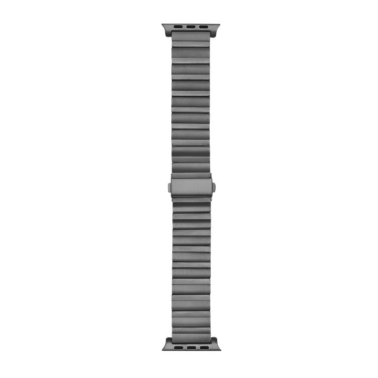 Flat Buckle Titanium Alloy Watch Band For Apple Watch Ultra 49mm&Watch Ultra 2 49mm / Series 9&8&7 45mm / SE 3&SE 2&6&SE&5&4 44mm / 3&2&1 42mm (Gray) - Watch Bands by buy2fix | Online Shopping UK | buy2fix