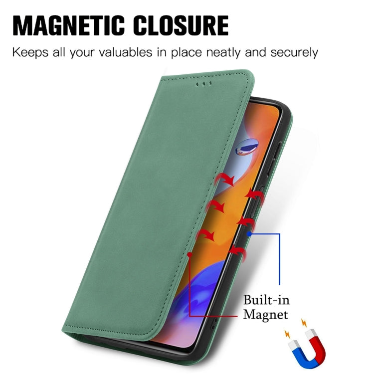 For Samsung Galaxy A14 5G Retro Skin Feel Magnetic Leather Phone Case(Green) - Galaxy Phone Cases by buy2fix | Online Shopping UK | buy2fix