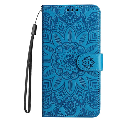 For Xiaomi Redmi Note 12 4G Global Embossed Sunflower Leather Phone Case(Blue) - Note 12 Cases by buy2fix | Online Shopping UK | buy2fix