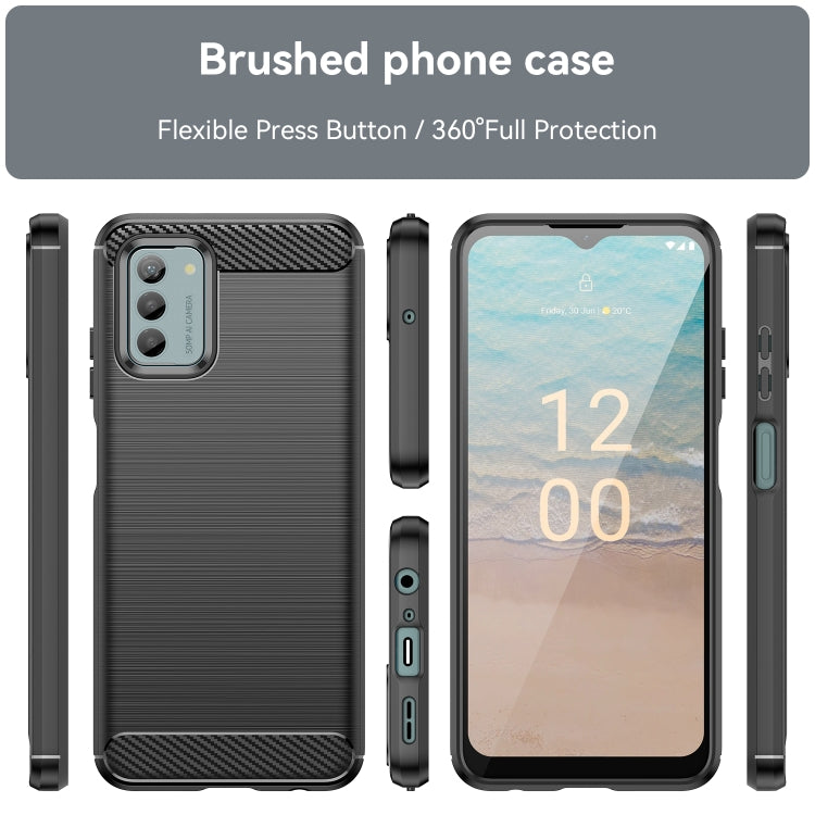 For Nokia G22 Brushed Texture Carbon Fiber TPU Phone Case(Black) - Nokia Cases by buy2fix | Online Shopping UK | buy2fix