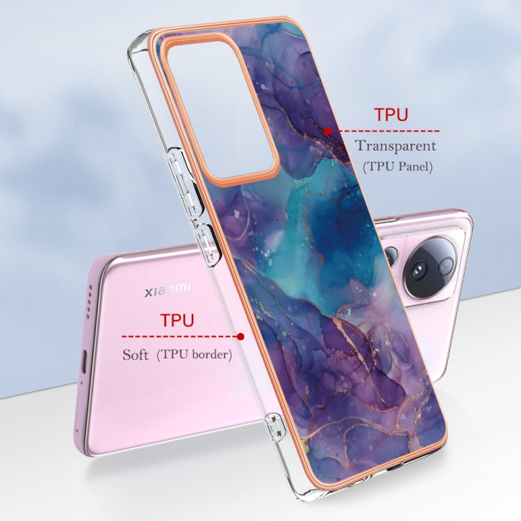 For Xiaomi 13 Lite 5G Electroplating Marble Dual-side IMD Phone Case(Purple 016) - 13 Lite Cases by buy2fix | Online Shopping UK | buy2fix