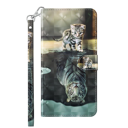 For Xiaomi Redmi Note 12 4G Global 3D Painting Pattern Flip Leather Phone Case(Cat Tiger) - Note 12 Cases by buy2fix | Online Shopping UK | buy2fix