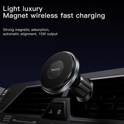 Yesido C190 15W Magsafe Magnetic Car Air Vent Wireless Charger(Black) - Wireless Charger Holders by Yesido | Online Shopping UK | buy2fix