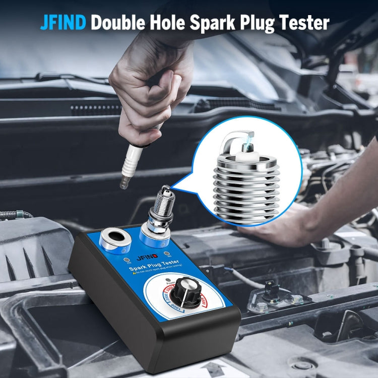 JFIND JF109 Car Double Hole Spark Plug Tester(EU Plug) - Electronic Test by JFIND | Online Shopping UK | buy2fix