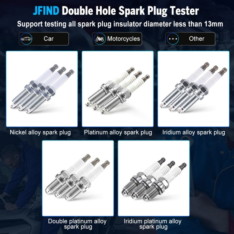 JFIND JF109 Car Double Hole Spark Plug Tester(EU Plug) - Electronic Test by JFIND | Online Shopping UK | buy2fix