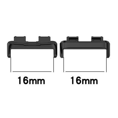 For Huawei Band 8 1 Pair Stainless steel Metal Watch Band Connector(Black) -  by buy2fix | Online Shopping UK | buy2fix