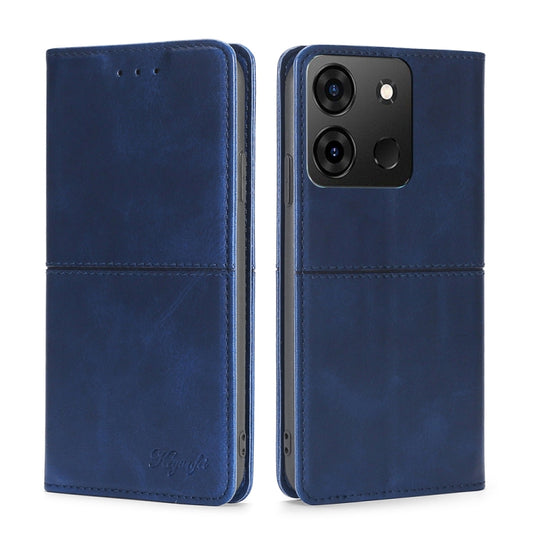 For Infinix Smart 7 Cow Texture Magnetic Horizontal Flip Leather Phone Case(Blue) - Infinix Cases by buy2fix | Online Shopping UK | buy2fix