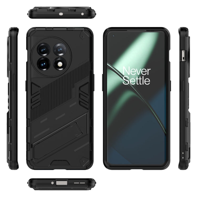 For OnePlus 11 5G Punk Armor 2 in 1 PC + TPU Shockproof Phone Case with Invisible Holder(Black) - OnePlus Cases by buy2fix | Online Shopping UK | buy2fix