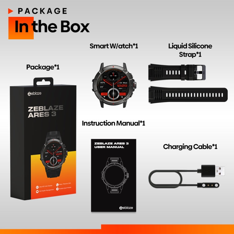Zeblaze Ares 3 1.52 inch IPS Screen Smart Watch Supports Health Monitoring / Voice Calls(Steel Blue) -  by Zeblaze | Online Shopping UK | buy2fix