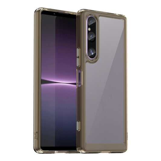 For Sony Xperia 1 V Colorful Series Acrylic + TPU Phone Case(Transparent Grey) - Sony Cases by buy2fix | Online Shopping UK | buy2fix