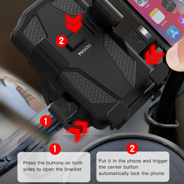 Yesido C94 Bicycle / Motorcycle Elastic Clip Phone Navigation Bracket(Black) -  by Yesido | Online Shopping UK | buy2fix