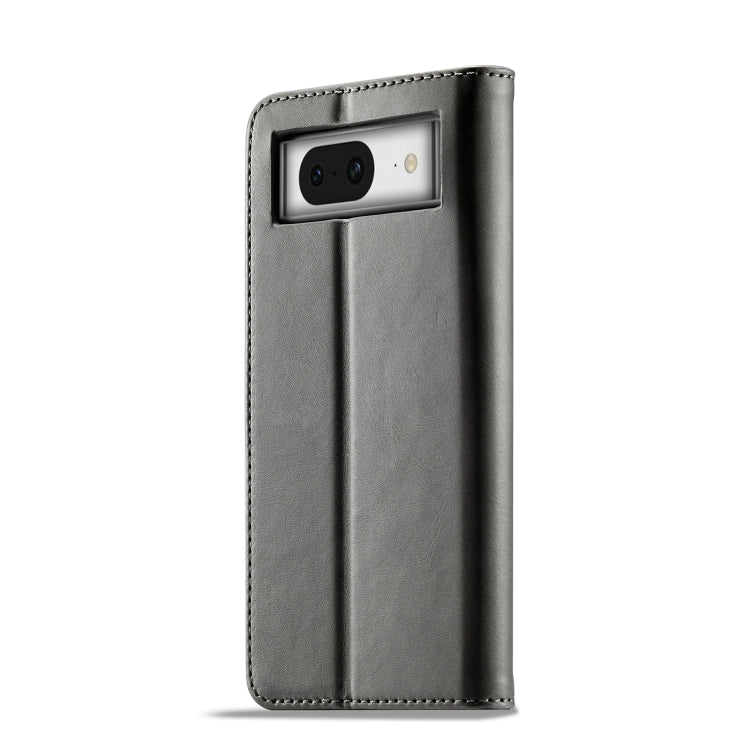 For Google Pixel 8 LC.IMEEKE Calf Texture Flip Leather Phone Case(Grey) - Google Cases by LC.IMEEKE | Online Shopping UK | buy2fix