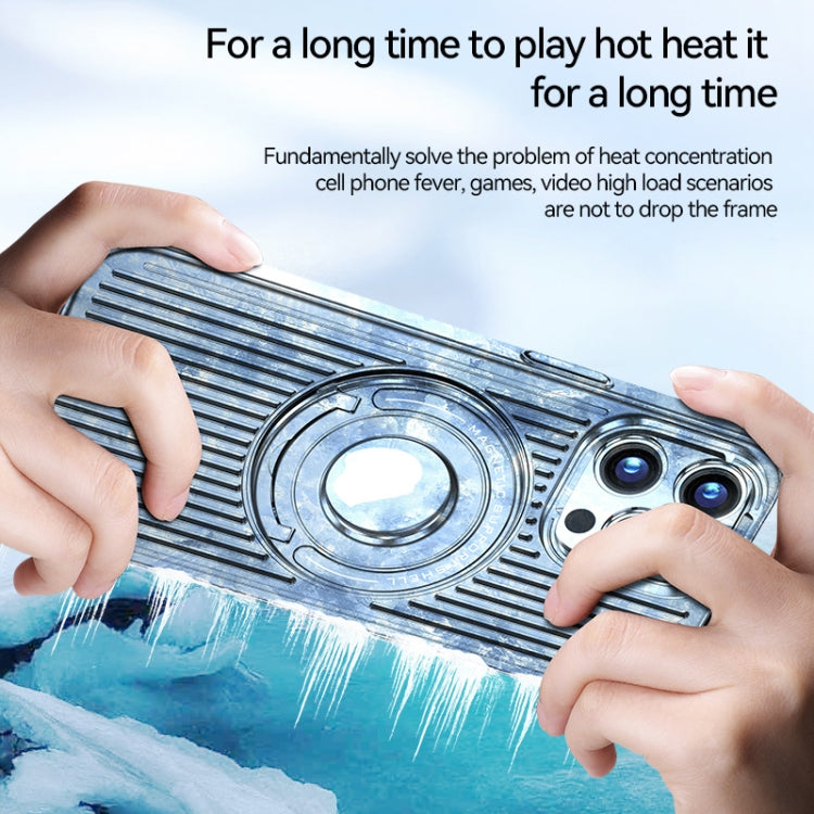 For iPhone 13 Pro Max Cooling MagSafe Magnetic Ring Holder Phone Case(White) - iPhone 13 Pro Max Cases by buy2fix | Online Shopping UK | buy2fix