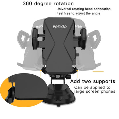 Yesido C40 Car Foldable 360 Degree Rotation Automatic Clip Phone Holder(Black) -  by Yesido | Online Shopping UK | buy2fix