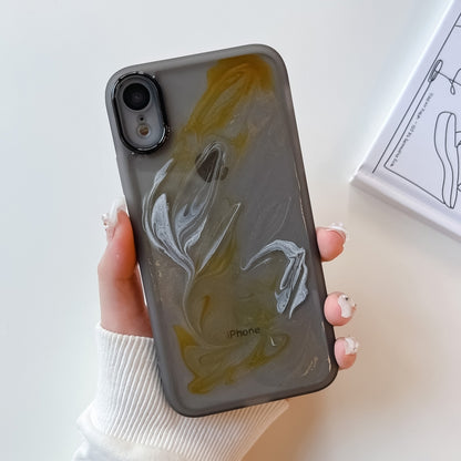 For iPhone XR Oil Painting Electroplating TPU Phone Case(Grey) - More iPhone Cases by buy2fix | Online Shopping UK | buy2fix